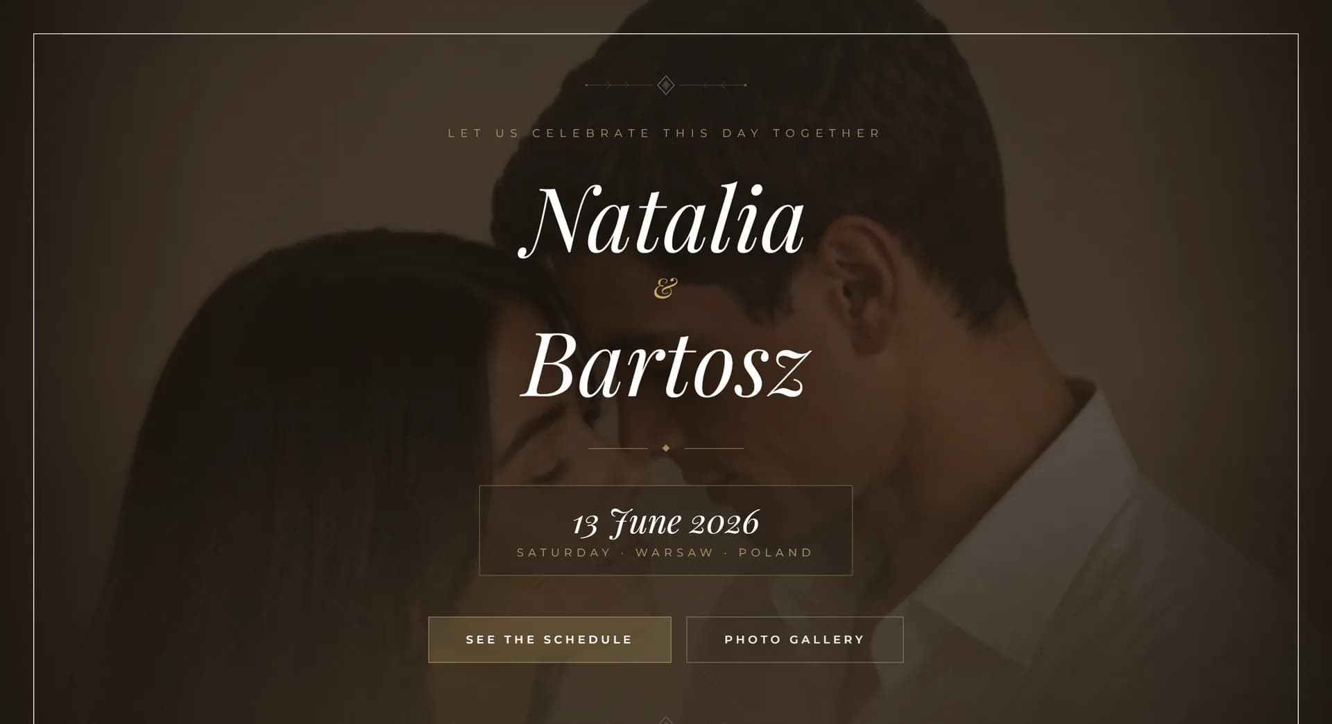 ChampagneBeige wedding website theme - full demo screenshot