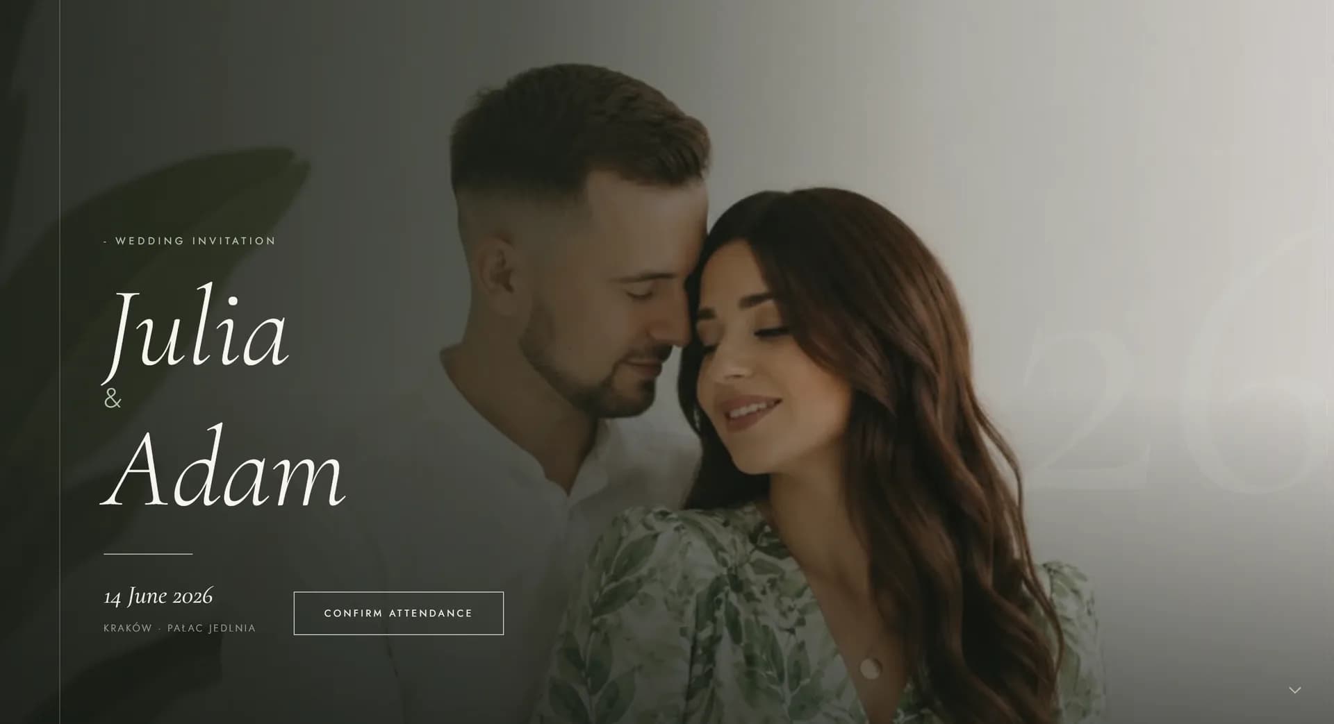 GreenWhite wedding website theme - full demo screenshot