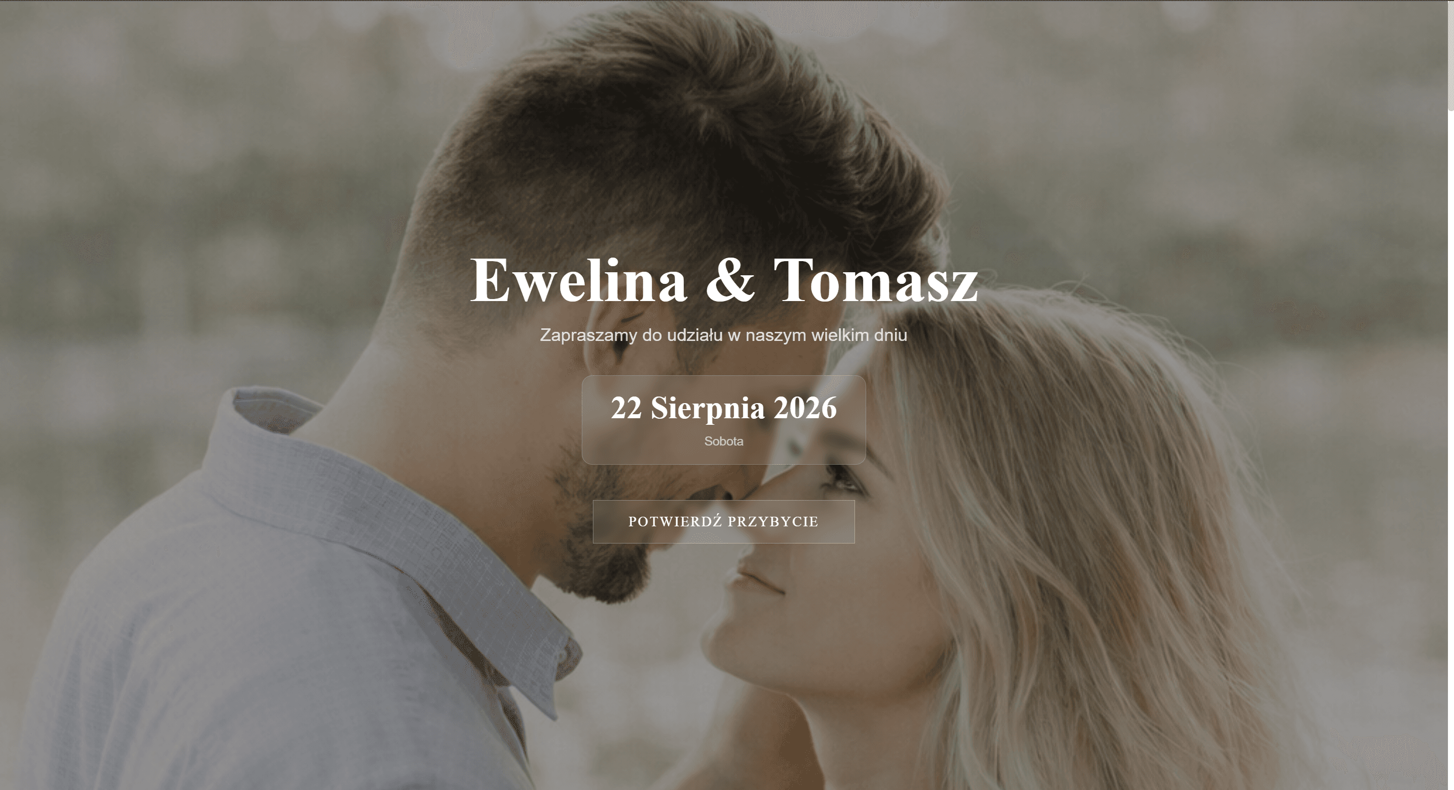 Demo zaproszenia ślubnego GreenBeige — kliknij aby uruchomić