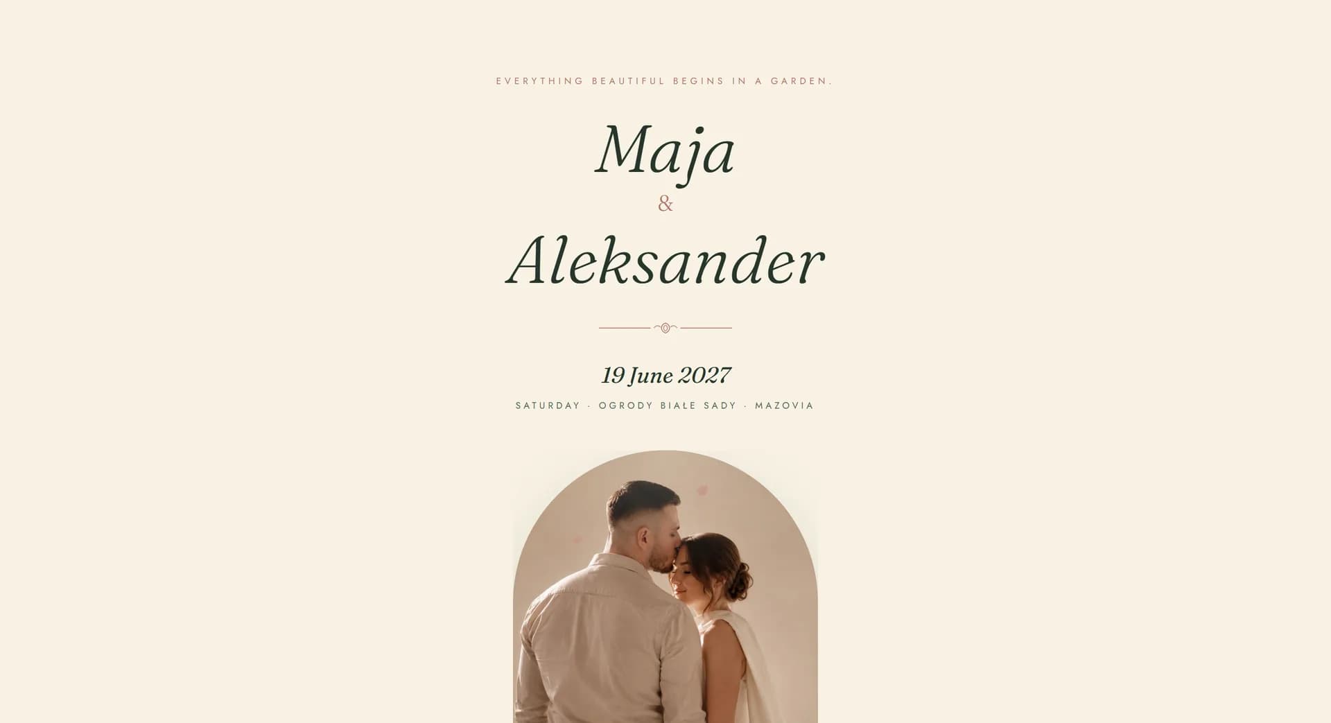 SageRose wedding website theme - full demo screenshot