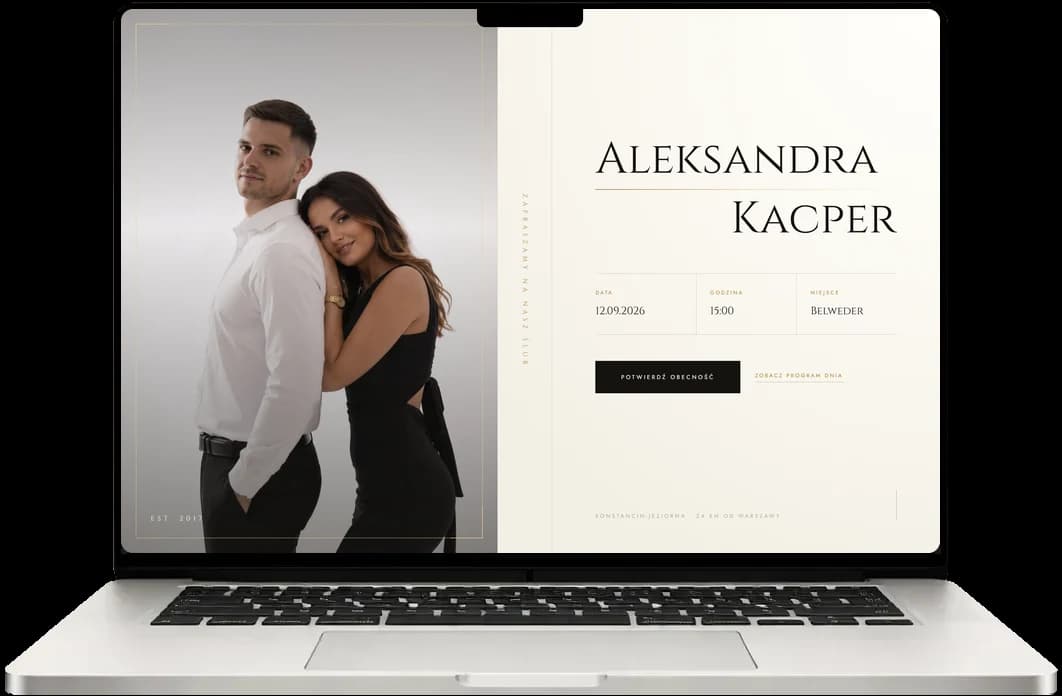 Szablon Onyx Gold - widok na laptopie