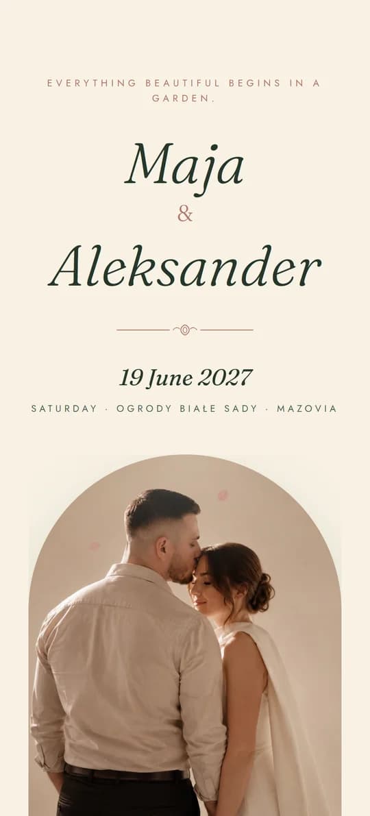 Preview of the SageRose wedding website template on a phone screen